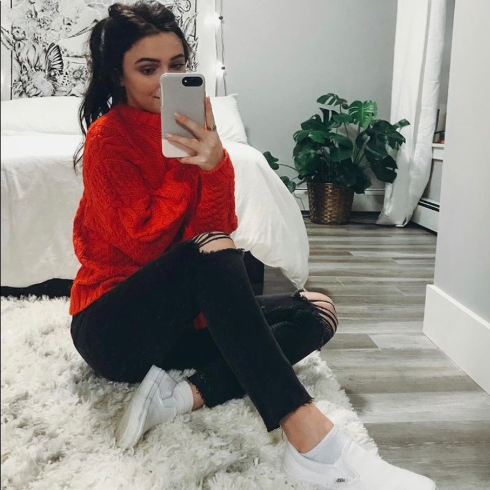 Cozy red knit sweater